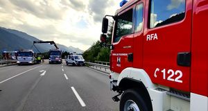 Verkehrsunfall auf der B180 Höhe TIWAG